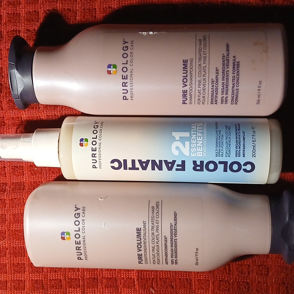 Pureology Pure Volume SHAMPOO CONDITIONER & COLOR FANATIC LEAVE-IN SPRAY